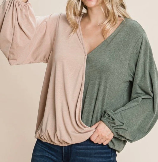 Fall Color Block Top